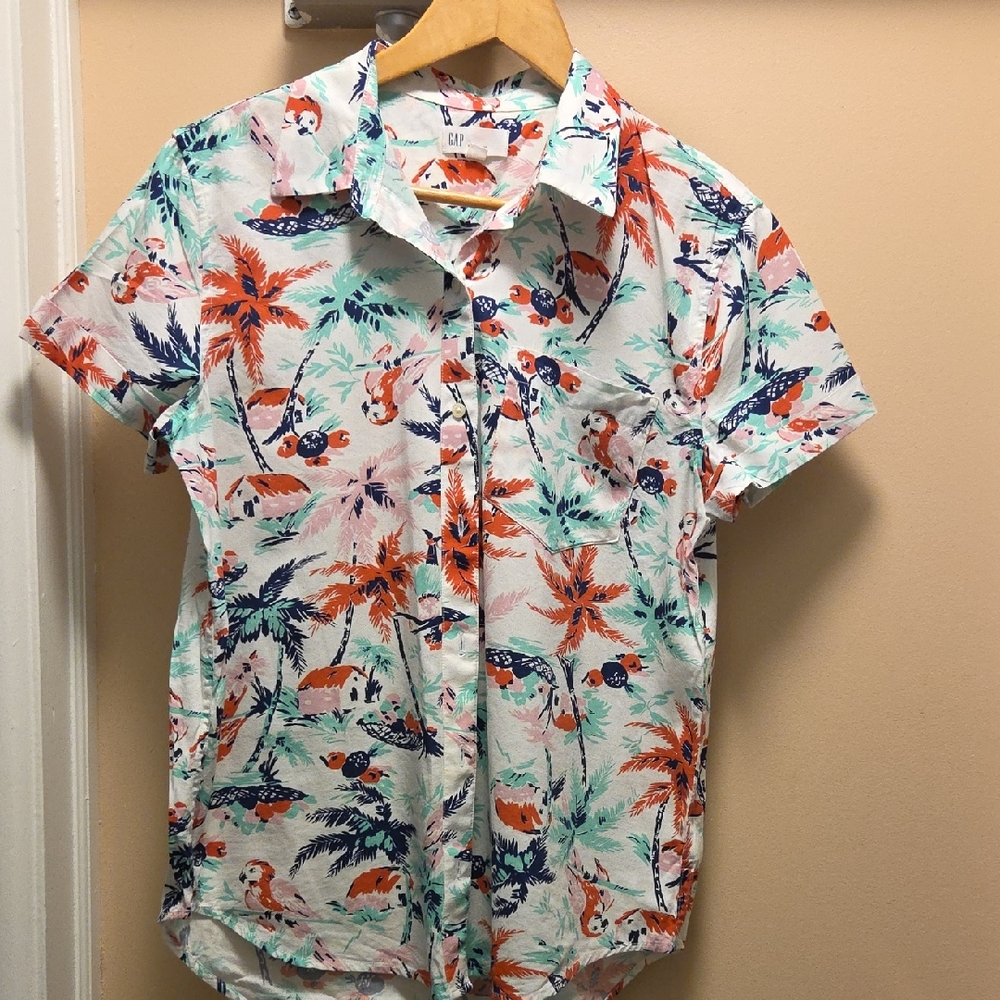 GAP, Womens Hawaiian Print Shirt, Small
